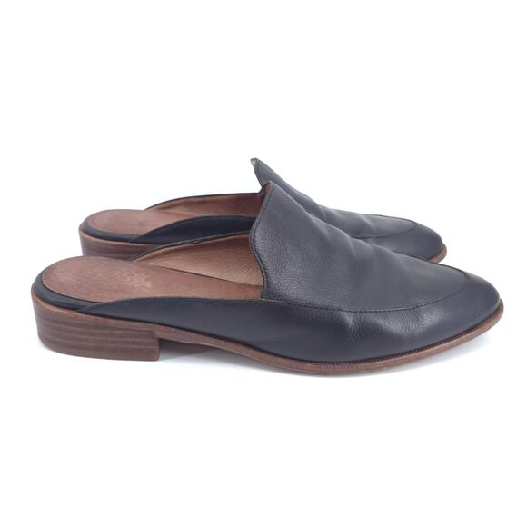 Madewell Frances Minimal City Loafer Mule True Black Leather Slide On K4443 8.5 - Picture 3 of 10
